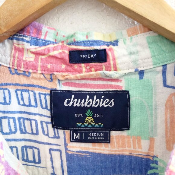 CHUBBIES The King Street Short Sleeve Button Down Shirt Size Medium - Picture 9 of 10